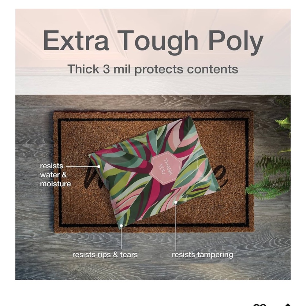 SOLD- DO NOT PURCHASE. Tough! 20 Leaf Pattern 10x13 Polymailers - Multicolor. - Picture 4 of 5